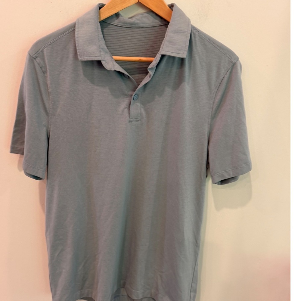 Lululemon Mens Polo Shirt Gray Short Sleeve Golf Casual Top Small